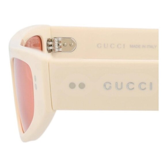 Gucci Womens Cat Eye Ivory Ivory Red Fashion Designer Eyewear - Picture 4 of 4